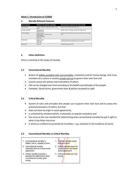 CC0003 Notes CH1: Ethics & Civics Morality Quiz.